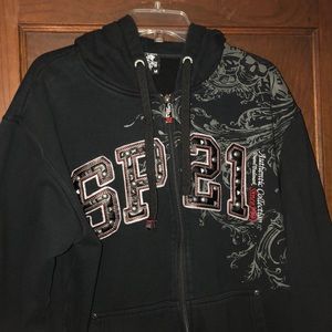 Black Southpole Zip up sweatshirt Medium